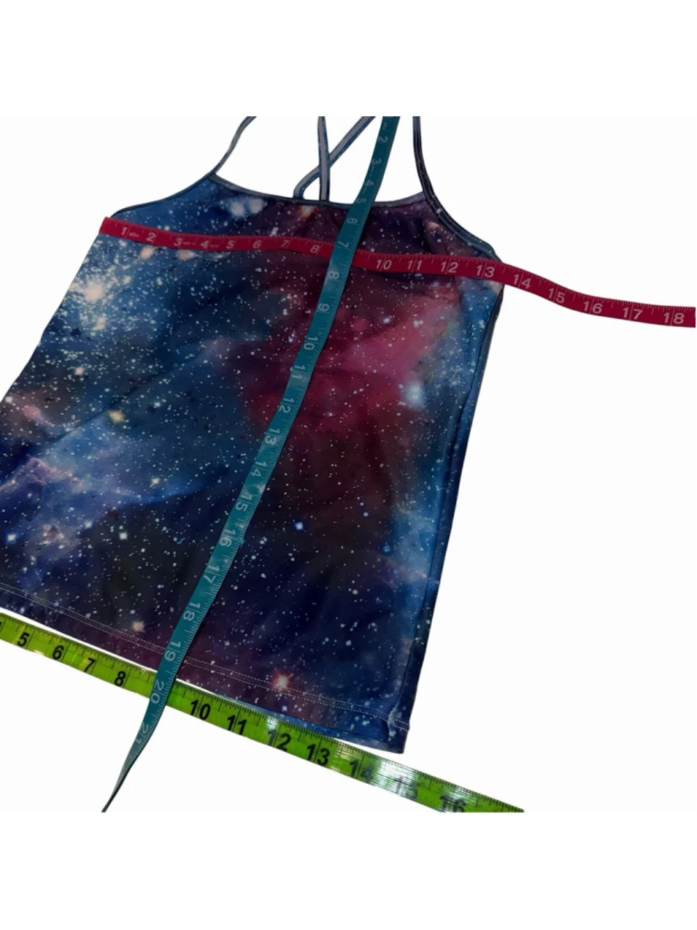 Girls 15/16 Galaxy Tankini Swimsuit 2 Piece Space Stars Print Blue Purple XL
